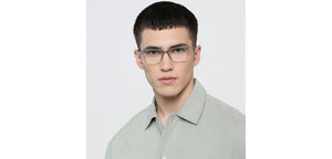 Silver Rectangle Full Rim Unisex Eyeglasses by Lenskart Air-217656