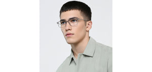 Silver Rectangle Full Rim Unisex Eyeglasses by Lenskart Air-217656