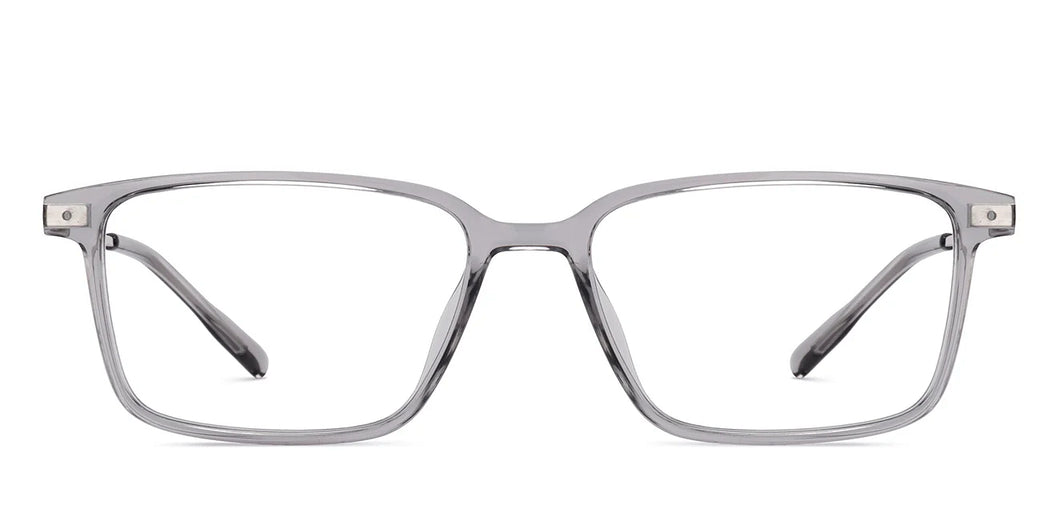 Silver Rectangle Full Rim Unisex Eyeglasses by Lenskart Air-217656
