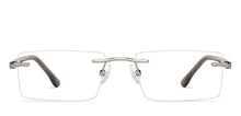 Load image into Gallery viewer, Silver Rectangle Rimless Unisex Eyeglasses by John Jacobs-212108