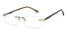 Load image into Gallery viewer, Silver Rectangle Rimless Unisex Eyeglasses by John Jacobs-212108