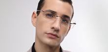 Load image into Gallery viewer, Silver Rectangle Rimless Unisex Eyeglasses by John Jacobs-217758