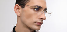 Load image into Gallery viewer, Silver Rectangle Rimless Unisex Eyeglasses by John Jacobs-217758