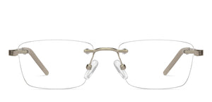 Silver Square Rimless Unisex Eyeglasses by Lenskart Air-211057