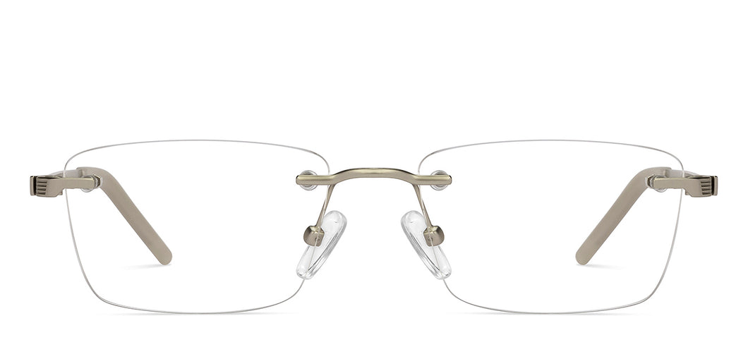 Silver Square Rimless Unisex Eyeglasses by Lenskart Air-211057