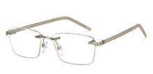 Load image into Gallery viewer, Silver Square Rimless Unisex Eyeglasses by Lenskart Air-211057