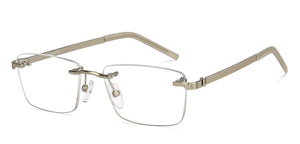 Silver Square Rimless Unisex Eyeglasses by Lenskart Air-211057