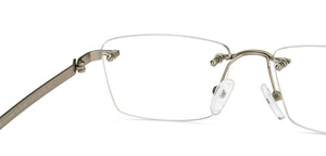 Silver Square Rimless Unisex Eyeglasses by Lenskart Air-211057