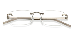 Silver Square Rimless Unisex Eyeglasses by Lenskart Air-211057
