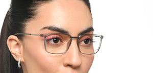 Grey Rectangle Full Rim Unisex Eyeglasses by Lenskart Air-215406