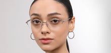 Load image into Gallery viewer, Silver Cat Eye Half Rim Women Eyeglasses by John Jacobs-225391