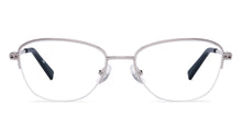 Load image into Gallery viewer, Silver Cat Eye Half Rim Women Eyeglasses by John Jacobs-225391