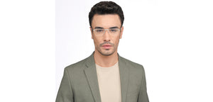 Silver Rectangle Half Rim Unisex Eyeglasses by Vincent Chase Online-207977