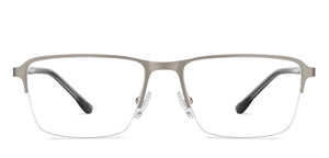Silver Rectangle Half Rim Unisex Eyeglasses by Vincent Chase Online-207977