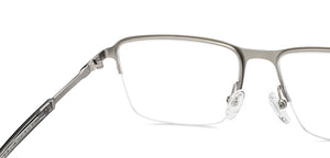 Silver Rectangle Half Rim Unisex Eyeglasses by Vincent Chase Online-207977
