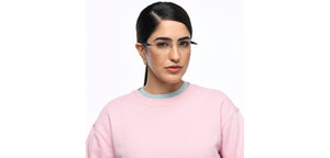 Silver Rectangle Rimless Unisex Eyeglasses by John Jacobs Online-209686