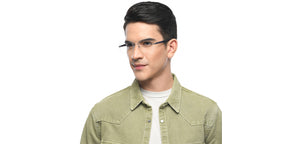 Silver Rectangle Rimless Unisex Eyeglasses by John Jacobs Online-209686