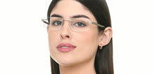 Load image into Gallery viewer, Silver Rectangle Rimless Unisex Eyeglasses by Lenskart Air Online-219356