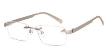 Load image into Gallery viewer, Silver Rectangle Rimless Unisex Eyeglasses by Lenskart Air Online-219356