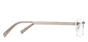 Silver Rectangle Rimless Unisex Eyeglasses by Lenskart Air Online-219356