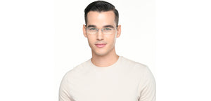 Silver Rectangle Rimless Unisex Eyeglasses by Vincent Chase Online-219462