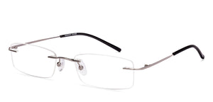 Silver Rectangle Rimless Unisex Eyeglasses by Vincent Chase Online-219462