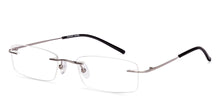 Load image into Gallery viewer, Silver Rectangle Rimless Unisex Eyeglasses by Vincent Chase Online-219462