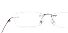 Load image into Gallery viewer, Silver Rectangle Rimless Unisex Eyeglasses by Vincent Chase Online-219462
