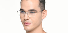 Load image into Gallery viewer, Silver Rectangle Rimless Unisex Eyeglasses by Vincent Chase-219468