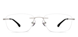 Silver Rectangle Rimless Unisex Eyeglasses by Vincent Chase-219468