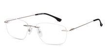 Load image into Gallery viewer, Silver Rectangle Rimless Unisex Eyeglasses by Vincent Chase-219468