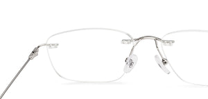 Silver Rectangle Rimless Unisex Eyeglasses by Vincent Chase-219468