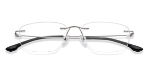 Silver Rectangle Rimless Unisex Eyeglasses by Vincent Chase-219468