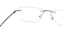 Load image into Gallery viewer, Gunmetal Rectangle Rimless Unisex Eyeglasses by Vincent Chase-217722