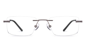 Gunmetal Rectangle Rimless Unisex Eyeglasses by Vincent Chase-217722