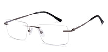 Load image into Gallery viewer, Gunmetal Rectangle Rimless Unisex Eyeglasses by Vincent Chase-217722