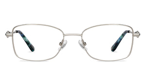 Silver Rectangle Full Rim Women Eyeglasses by John Jacobs Online-205886