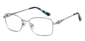 Silver Rectangle Full Rim Women Eyeglasses by John Jacobs Online-205886