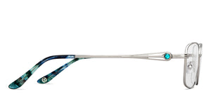 Silver Rectangle Full Rim Women Eyeglasses by John Jacobs Online-205886