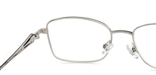 Load image into Gallery viewer, Silver Rectangle Full Rim Women Eyeglasses by John Jacobs Online-205886