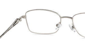 Silver Rectangle Full Rim Women Eyeglasses by John Jacobs Online-205886