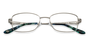 Silver Rectangle Full Rim Women Eyeglasses by John Jacobs Online-205886