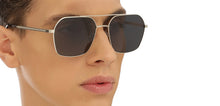 Load image into Gallery viewer, Silver Square Full Rim Unisex Sunglasses by John Jacobs-216879