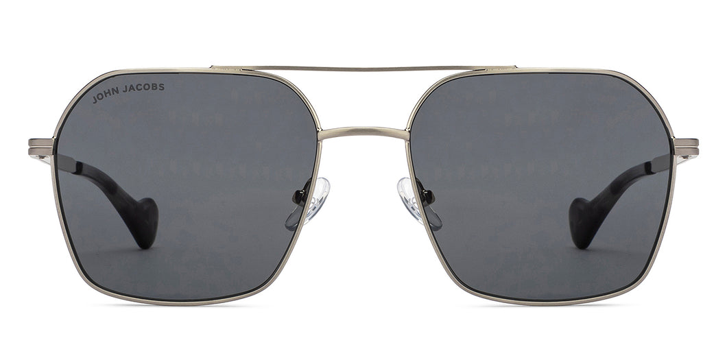 Silver Square Full Rim Unisex Sunglasses by John Jacobs-216879
