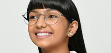 Load image into Gallery viewer, Silver Geometric Full Rim Kids Eyeglasses by Hooper-223268