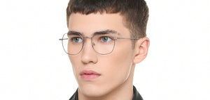 Silver Geometric Full Rim Unisex Eyeglasses by Vincent Chase-219185