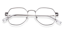 Load image into Gallery viewer, Silver Geometric Full Rim Unisex Eyeglasses by Vincent Chase-219185