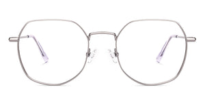 Silver Geometric Full Rim Unisex Eyeglasses by Vincent Chase-219186