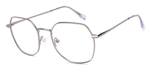 Silver Geometric Full Rim Unisex Eyeglasses by Vincent Chase-219186