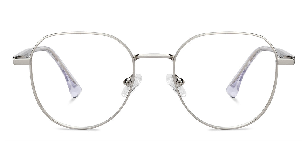 Silver Round Full Rim Unisex Eyeglasses by Vincent Chase-204440